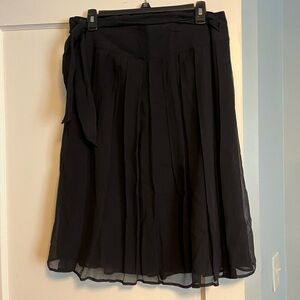 DKNY Classic Black A-Line Wrap Skirt